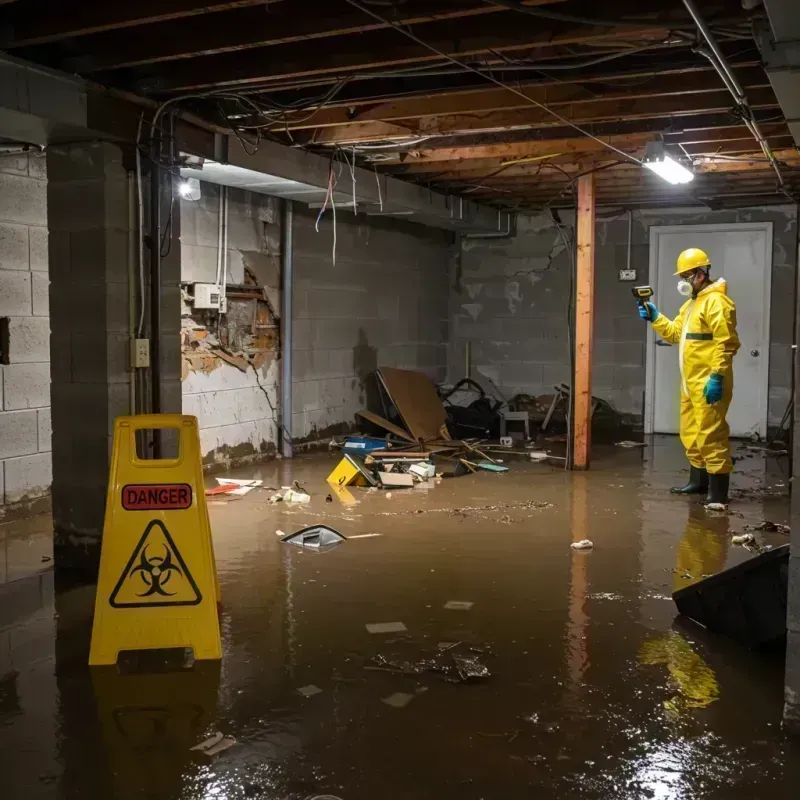 Flooded Basement Electrical Hazard in McHenry County, IL Property